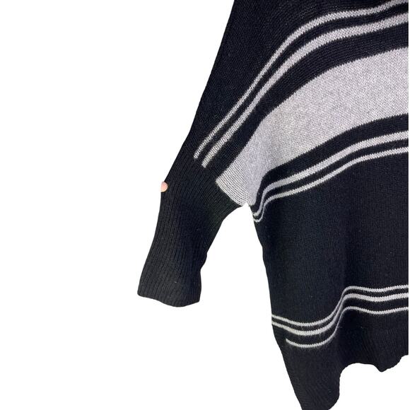 Max Studio Sweater Womens Medium Cashmere Tunic Cowl Neck Striped 3/4 Sleeve - Picture 4 of 10
